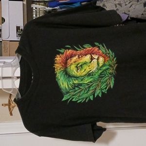 Black l.r.g. t shirt with lion large